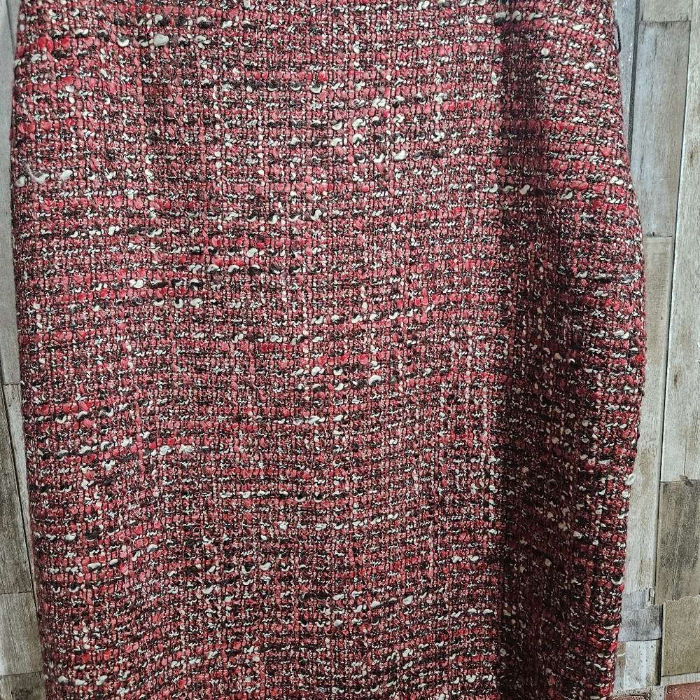 Elegant Tweed Skirt - Red..Talbots 4petite
